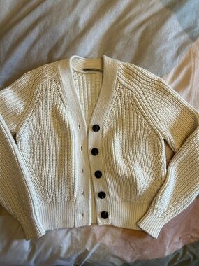Everlane Cream Chunky Button-Up Cardigan